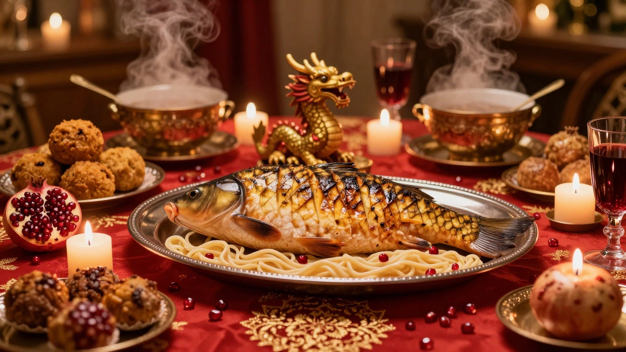 Что должно быть за столом в год Дракона: традиции и блюда на Новый год 2025
