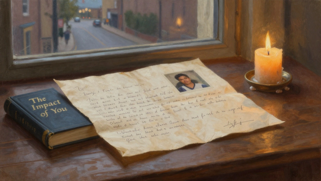 Рукописное письмо и книга с историями о влиянии человека на других.